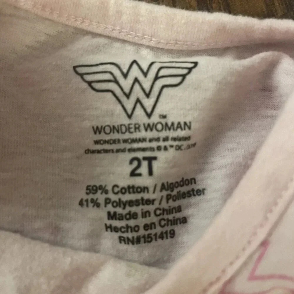 2T Wonder Woman Dress Bundle, Short Sleeve, Pink & Gray, Toddler Girl - Picture 3 of 4